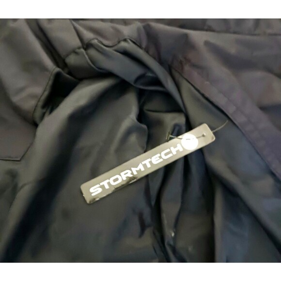 NWT Stormtech Blue Nylon Jacket Full Zip Pockets Foldaway Hood Cord Waist Sz L - Picture 9 of 10